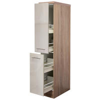 APOTHEKERSCHRANK 30/161,6/60 cm  in Kaschmir  - Kaschmir/Edelstahlfarben, KONVENTIONELL, Holzwerkstoff/Metall (30/161,6/60cm) - FlexWell