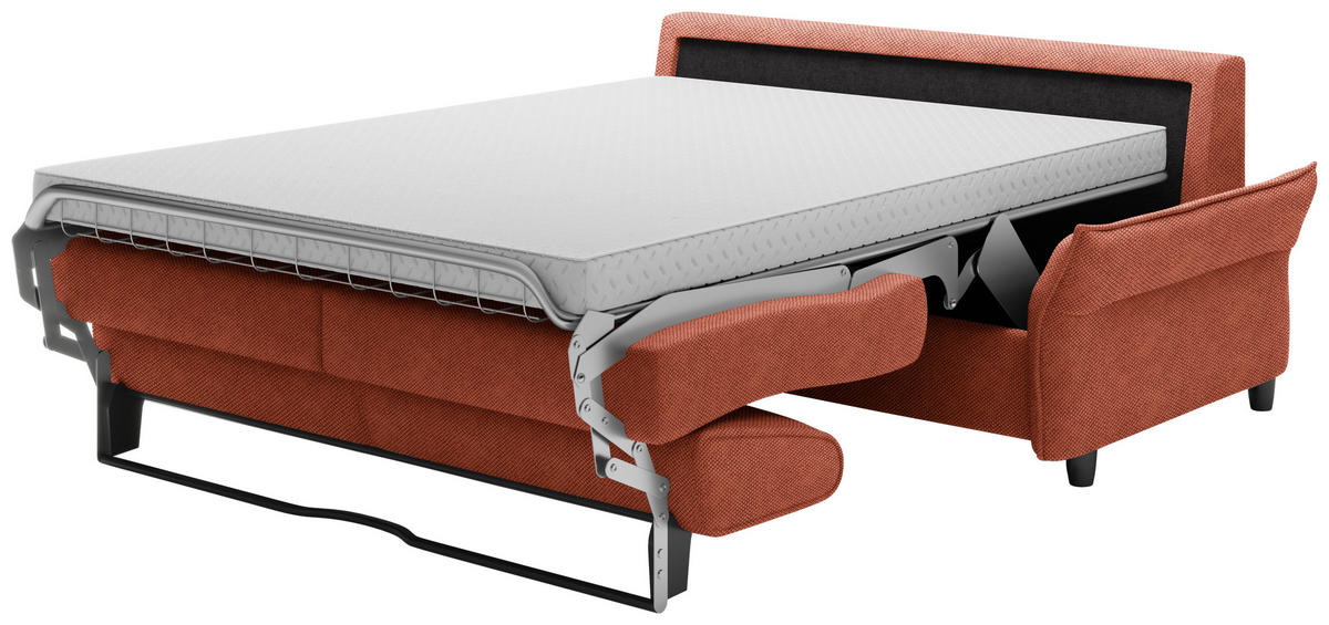 SCHLAFSOFA in Textil Rostfarben  - Rostfarben/Schwarz, Konventionell, Kunststoff/Textil (198/82/106cm) - Ti'me