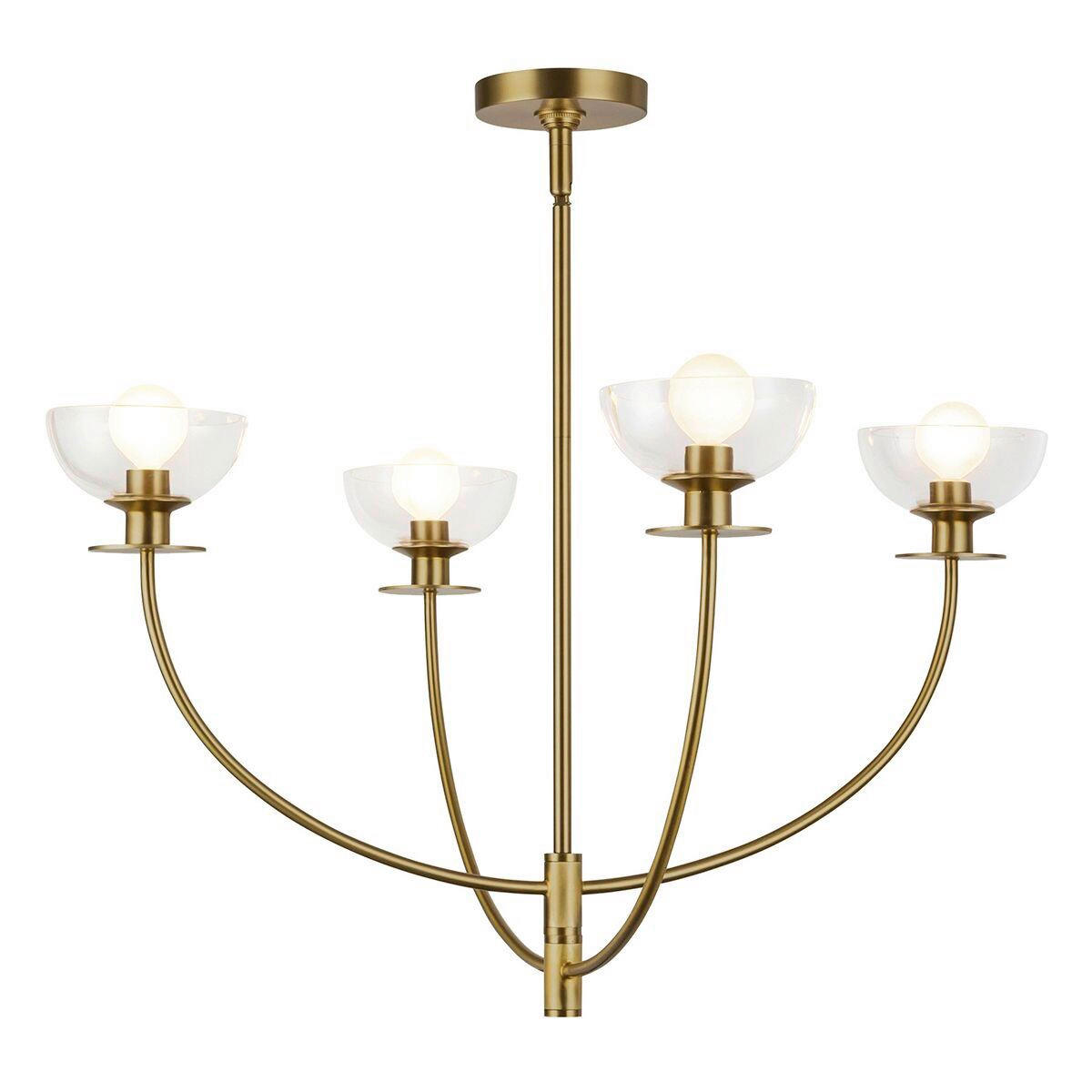 KRONLEUCHTER 38/67,3 cm   - Goldfarben, KONVENTIONELL, Glas/Metall (38/67,3cm) - Elstead Lighting