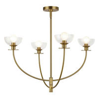 KRONLEUCHTER 38/67,3 cm   - Goldfarben, KONVENTIONELL, Glas/Metall (38/67,3cm) - Elstead Lighting
