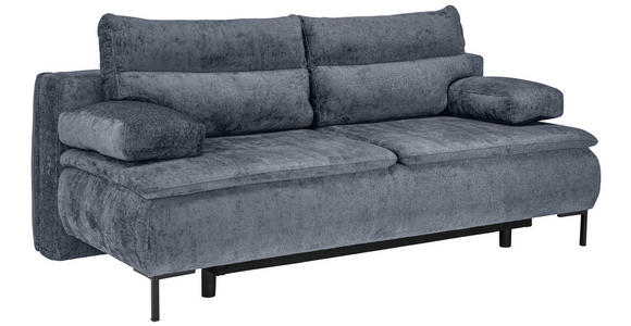 BOXSPRINGSOFA Webstoff Dunkelgrau - Dunkelgrau/Schwarz, Design, Textil/Metall (202/93/100cm) - Novel