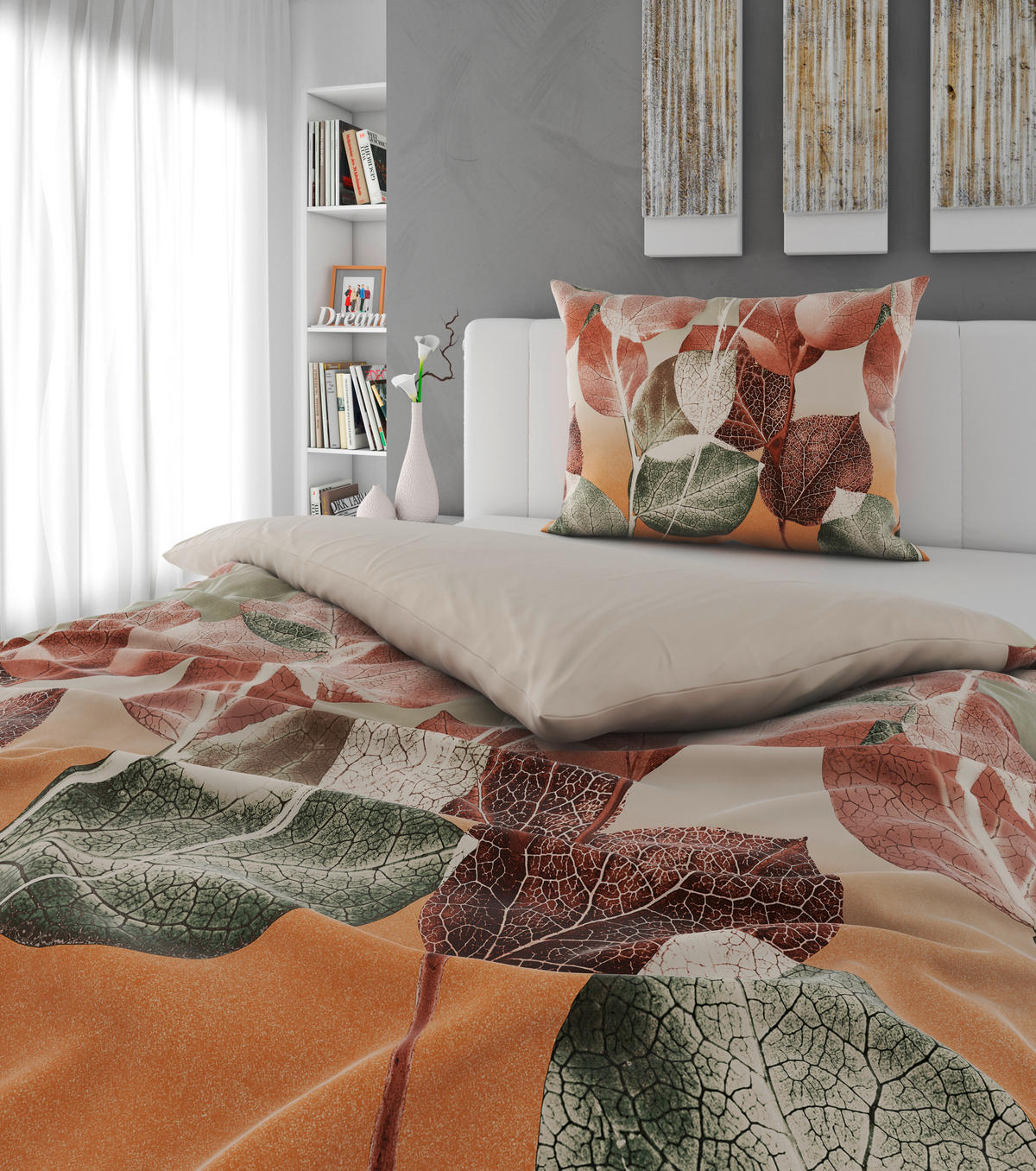 WENDEBETTWÄSCHE 2-teilig Satin, Flachgewebe 140/200 cm  - Goldbraun, Basics, Textil (140/200cm) - Esposa