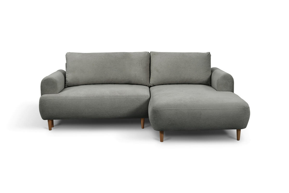 ECKSOFA Struktur Grau  - Naturfarben/Grau, Design, Holz/Textil (230/150cm) - MID.YOU