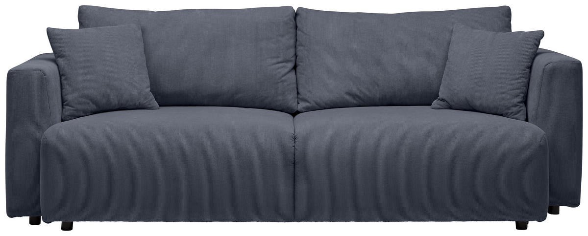 SCHLAFSOFA Cord Grau  - Schwarz/Grau, Design, Kunststoff/Textil (250/92/105cm) - Carryhome