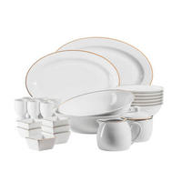 Zusatzpaket 24 Tlg Professional Dining 24-teilig  - Weiss/Goldfarben, Basics, Keramik (39/34/28cm) - Mäser