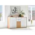 SIDEBOARD Weiß, Eiche Bianco 163,8/89,3/45 cm - Eiche Bianco/Dunkelgrau, Design, Holz/Holzwerkstoff (163,8/89,3/45cm) - Novel