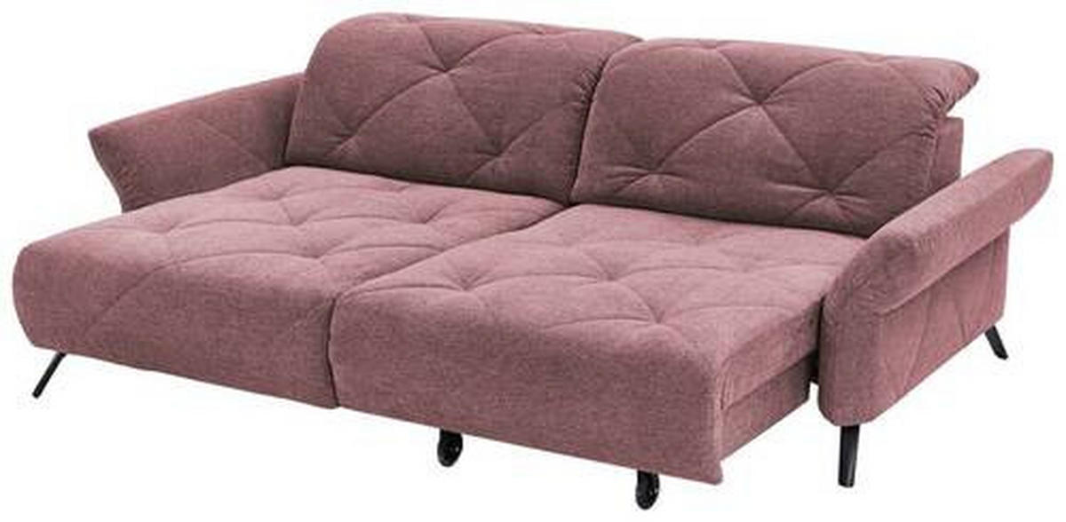 ECKSOFA in Webstoff Flieder  - Flieder/Schwarz, Design, Textil/Metall (173/244cm) - Moderano