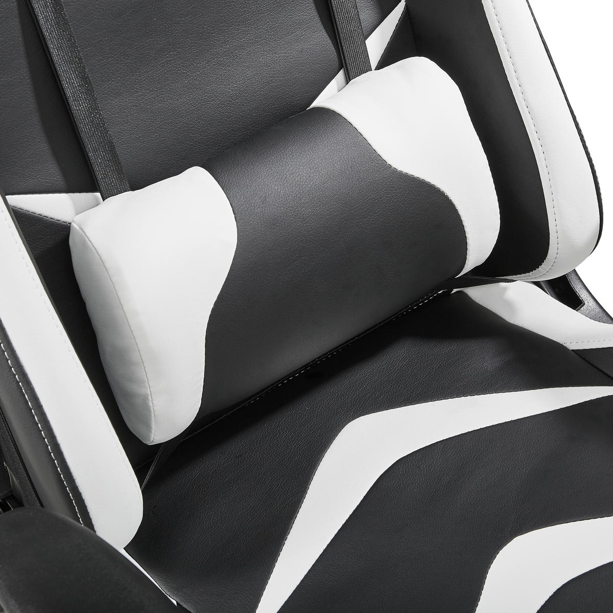 GAMINGSTUHL Schwarz, Weiß Metall, Kunststoff, Textil   - Schwarz/Weiß, Design, Kunststoff/Textil (68/124-134/59cm) - Hom`in