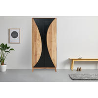 HÖG BYRÅ  i 80/185/42 cm  - svart/akaciefärgad, Trend, trä (80/185/42cm) - Landscape