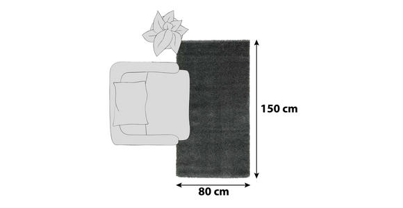 HOCHFLORTEPPICH 80/150 cm Fantasy Shaggy Dunkelgrau - Dunkelgrau, KONVENTIONELL, Textil (80/150cm) - Novel