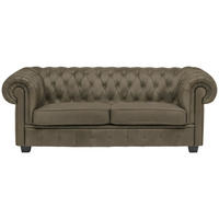 CHESTERFIELD-SOFA in Lederlook Schlammfarben  - Wengefarben/Schlammfarben, Lifestyle, Holz/Textil (206/76,5/96cm) - Landscape