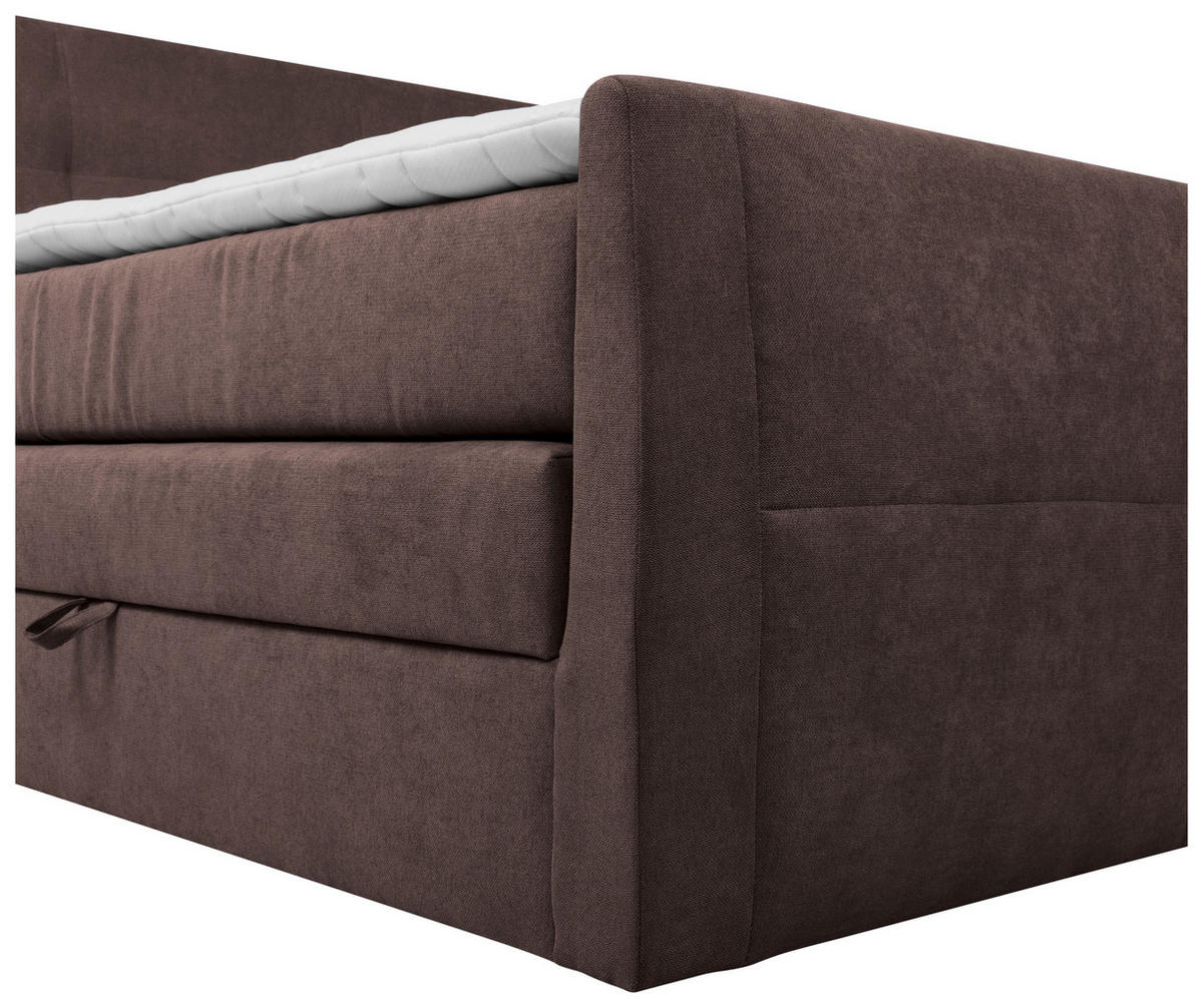 BOXSPRINGBETT 140/200 cm  in Braun  - Schwarz/Braun, KONVENTIONELL, Kunststoff/Textil (140/200cm) - Boxxx