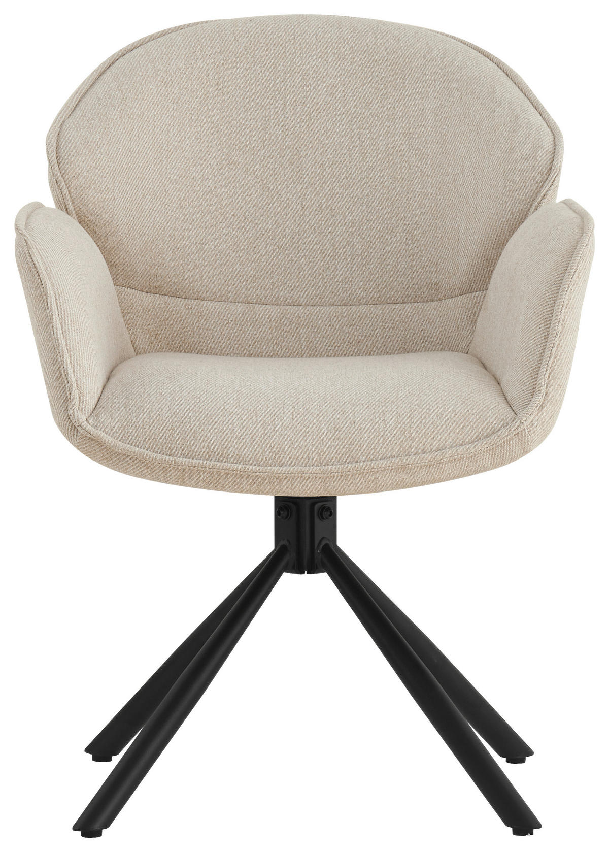 ARMLEHNSTUHL  in Eisen Flachgewebe  - Creme/Schwarz, MODERN, Textil/Metall (45/90/65cm) - Livetastic