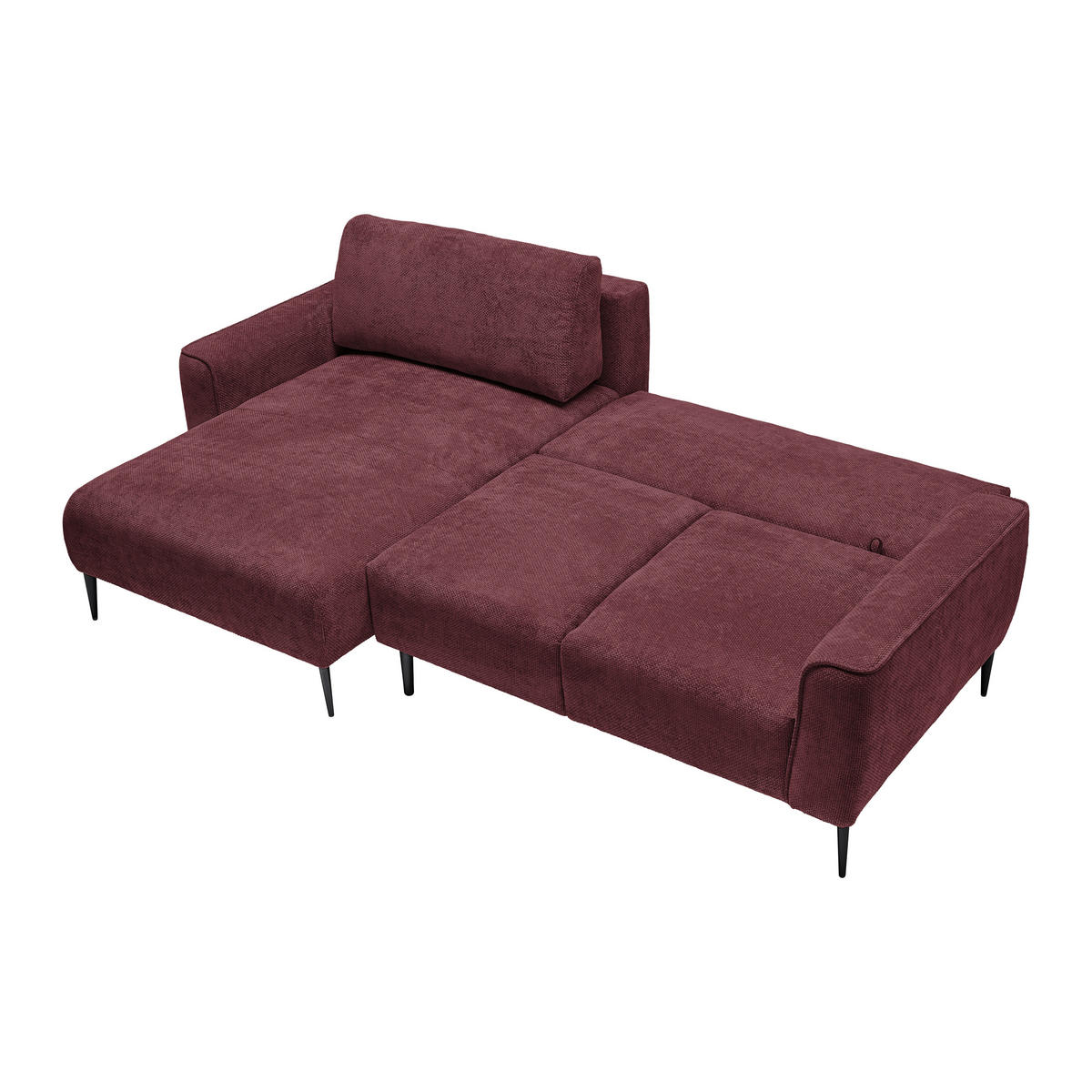 HÖRNSOFFA i vävt tyg bordeaux  - bordeaux/svart, Modern, metall/textil (164/255cm) - MID.YOU