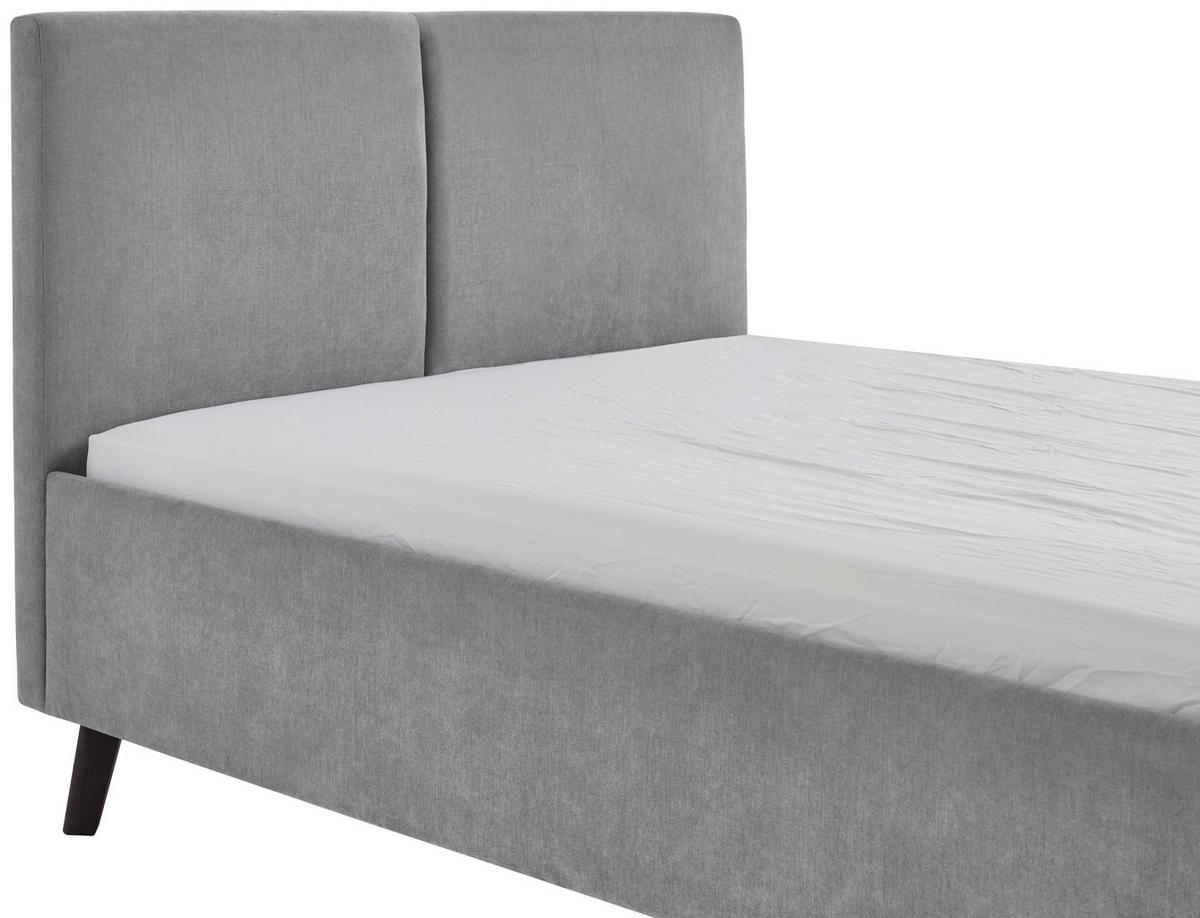 POLSTERBETT 140/200 cm  in Grau  - Schwarz/Grau, Basics, Holz/Textil (140/200cm) - Boxxx