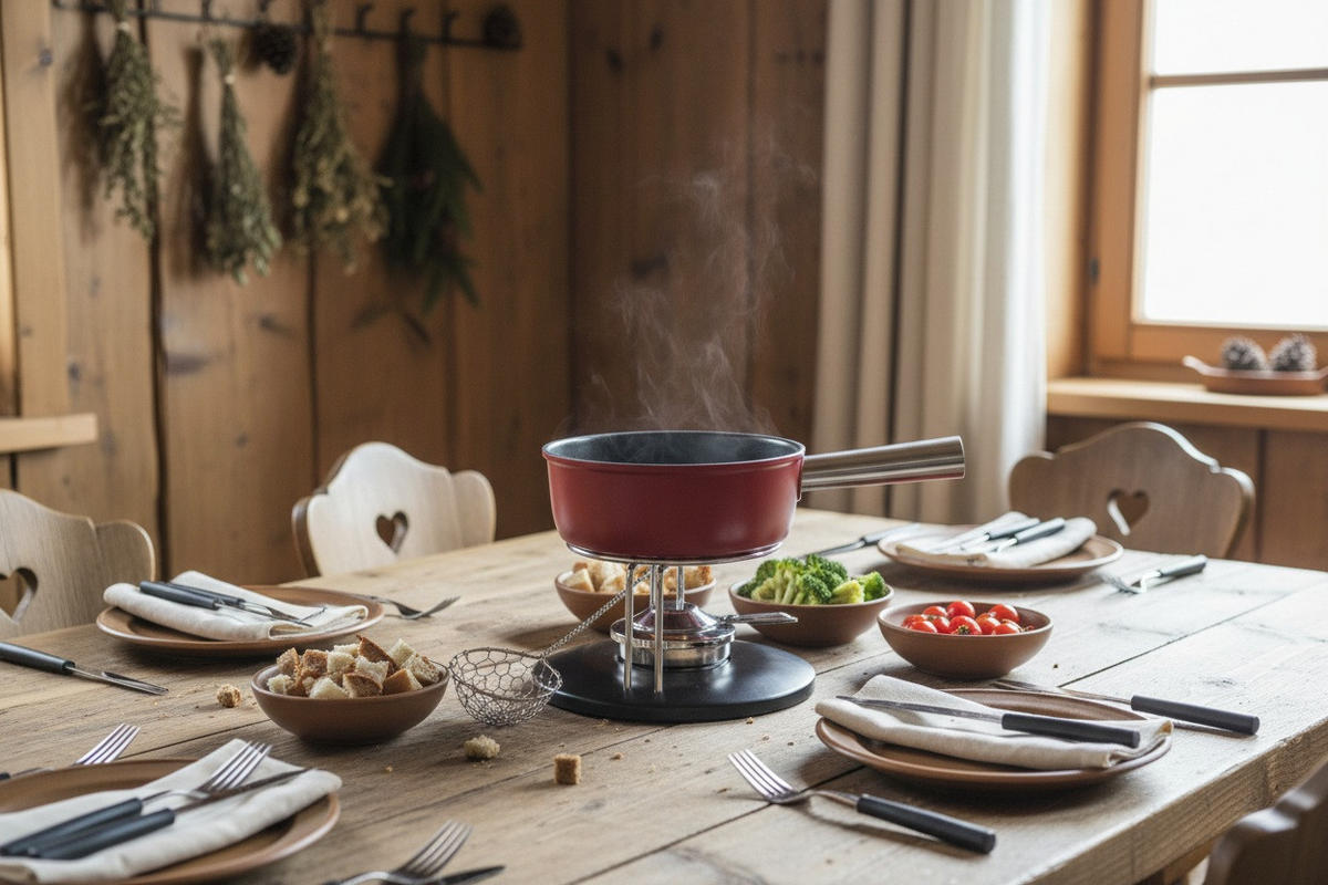 FONDUESET Heidi Cheese Line: Set 3 Fondue  - Rot/Schwarz, Basics, Keramik/Metall (34,50/27,00/26,00cm) - Heidi Cheese Line