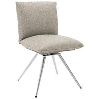 STUHL  Lederauswahl, Stoffauswahl, Sitzfläche 360° drehbar, automatische Rückholfunktion Webstoff  - Sandfarben/Edelstahlfarben, Natur, Textil/Metall (52/90/65cm) - Venjakob