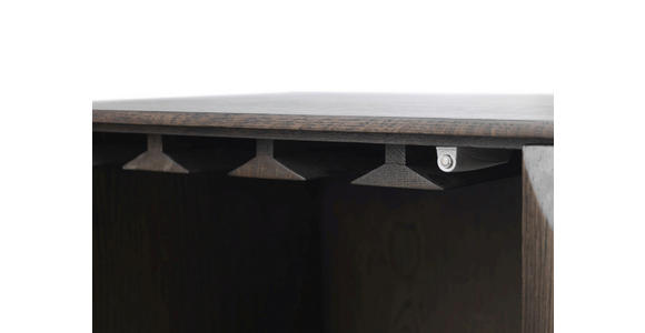 HIGHBOARD Dunkelbraun 90/129/45 cm - Dunkelbraun/Schwarz, Trend, Holzwerkstoff/Metall (90/129/45cm) - Novel