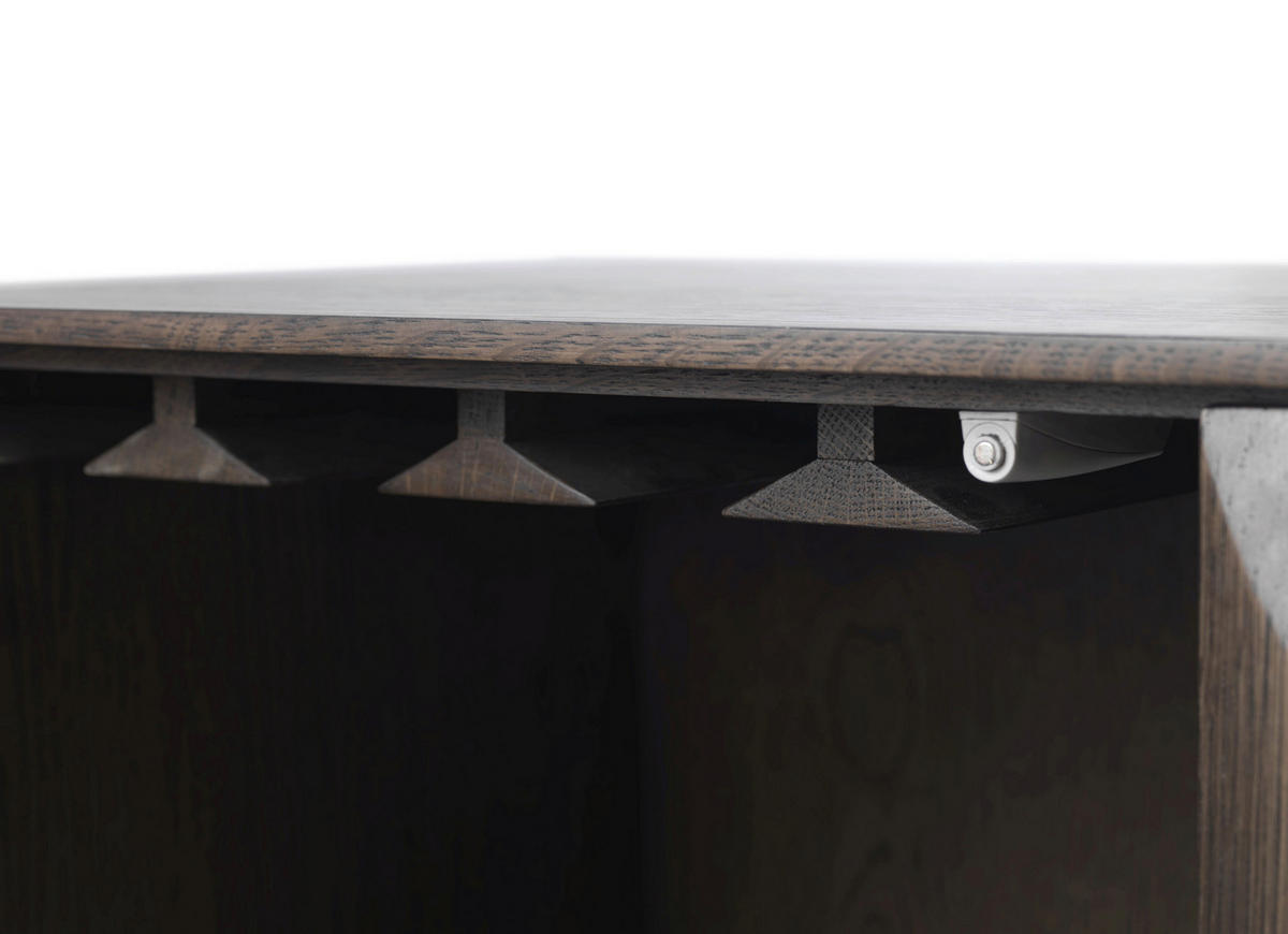 HIGHBOARD Dunkelbraun  90/129/45 cm  - Dunkelbraun/Schwarz, Trend, Holzwerkstoff/Metall (90/129/45cm) - Novel