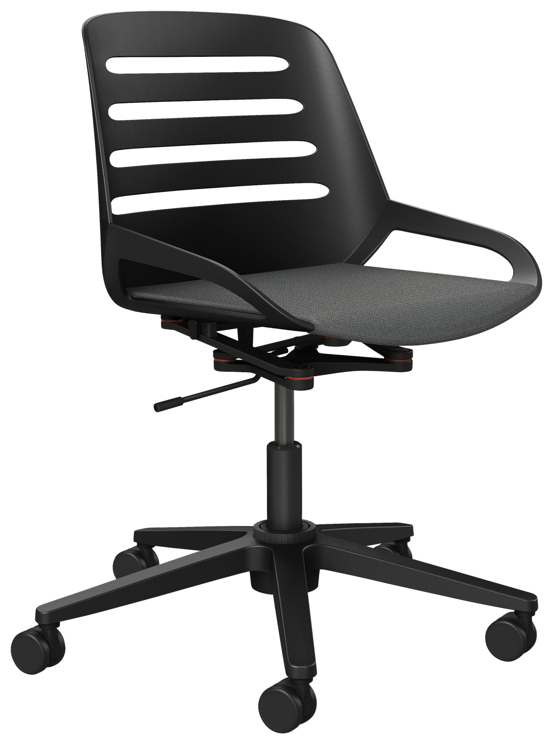 DREHSTUHL Grau, Schwarz  - Schwarz/Grau, Design, Kunststoff/Textil (70/68/40cm) - Aeris