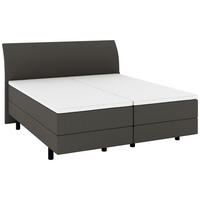 BOXSPRINGBETT 180/200 cm  in Dunkelgrau  - Dunkelgrau/Schwarz, KONVENTIONELL, Kunststoff/Textil (180/200cm) - Musterring