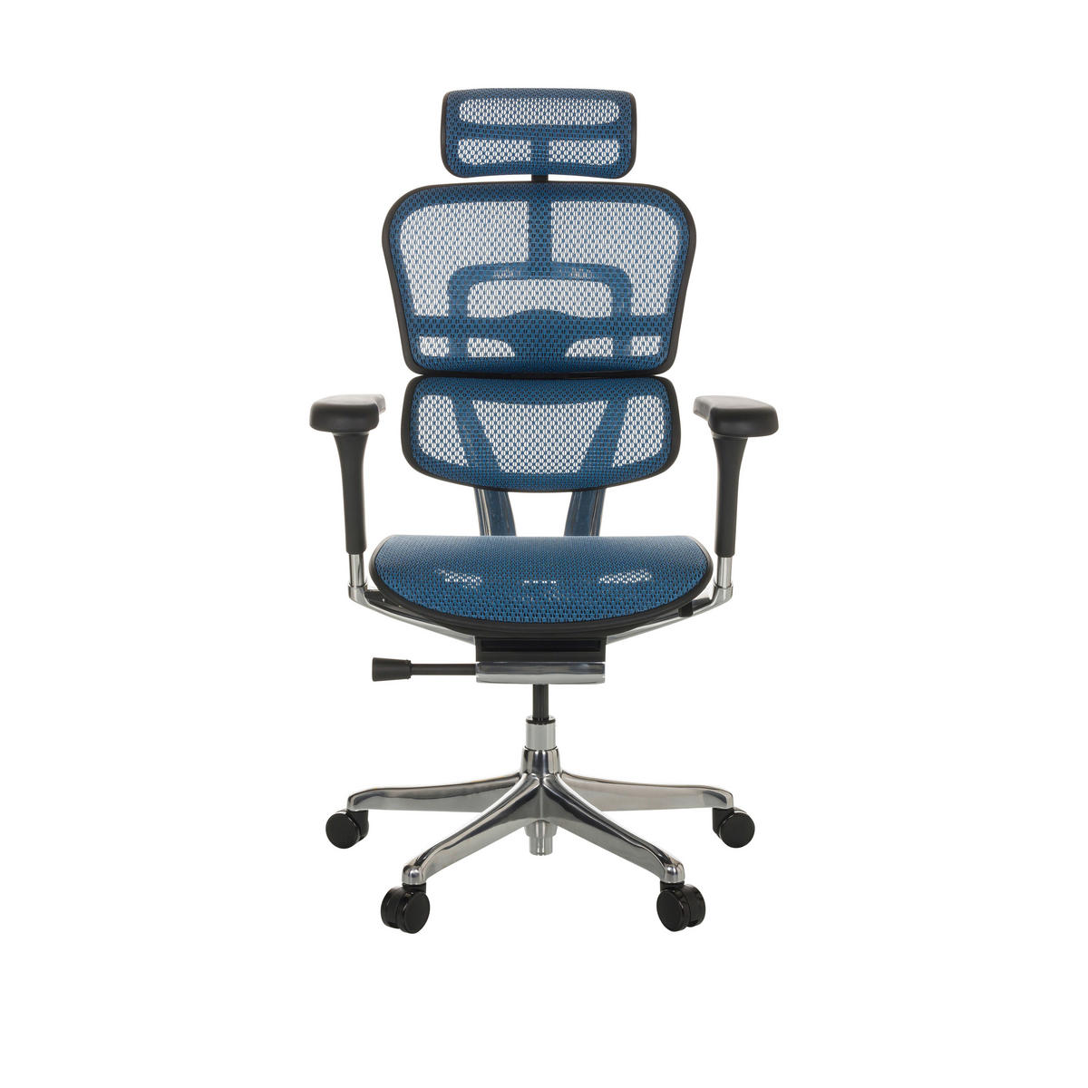 DREHSTUHL  in Netz Blau  - Blau/Silberfarben, Basics, Kunststoff/Textil (69/119-144/65cm) - MID.YOU
