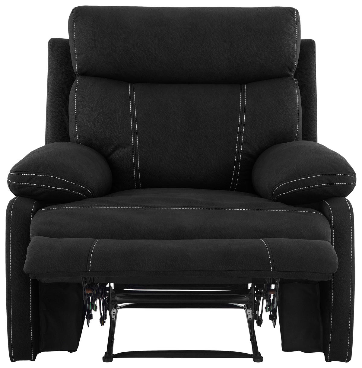 RELAXSESSEL Mikrofaser    - Schwarz, KONVENTIONELL, Textil/Metall (98,5/103/96cm) - Livetastic