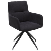 ARMLEHNSTUHL Webstoff Anthrazit - Anthrazit, KONVENTIONELL, Textil/Metall (58/89/61cm) - Hom`in