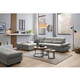 ECKSOFA  in Flachgewebe Hellgrau  204/341 cm  - Hellgrau/Schwarz, Design, Textil/Metall (204/341cm) - Xora
