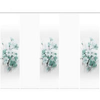 FLÄCHENVORHANG  5 Stück  blickdicht  60/245 cm   - Weiß/Mintgrün, Natur, Textil (60/245cm)