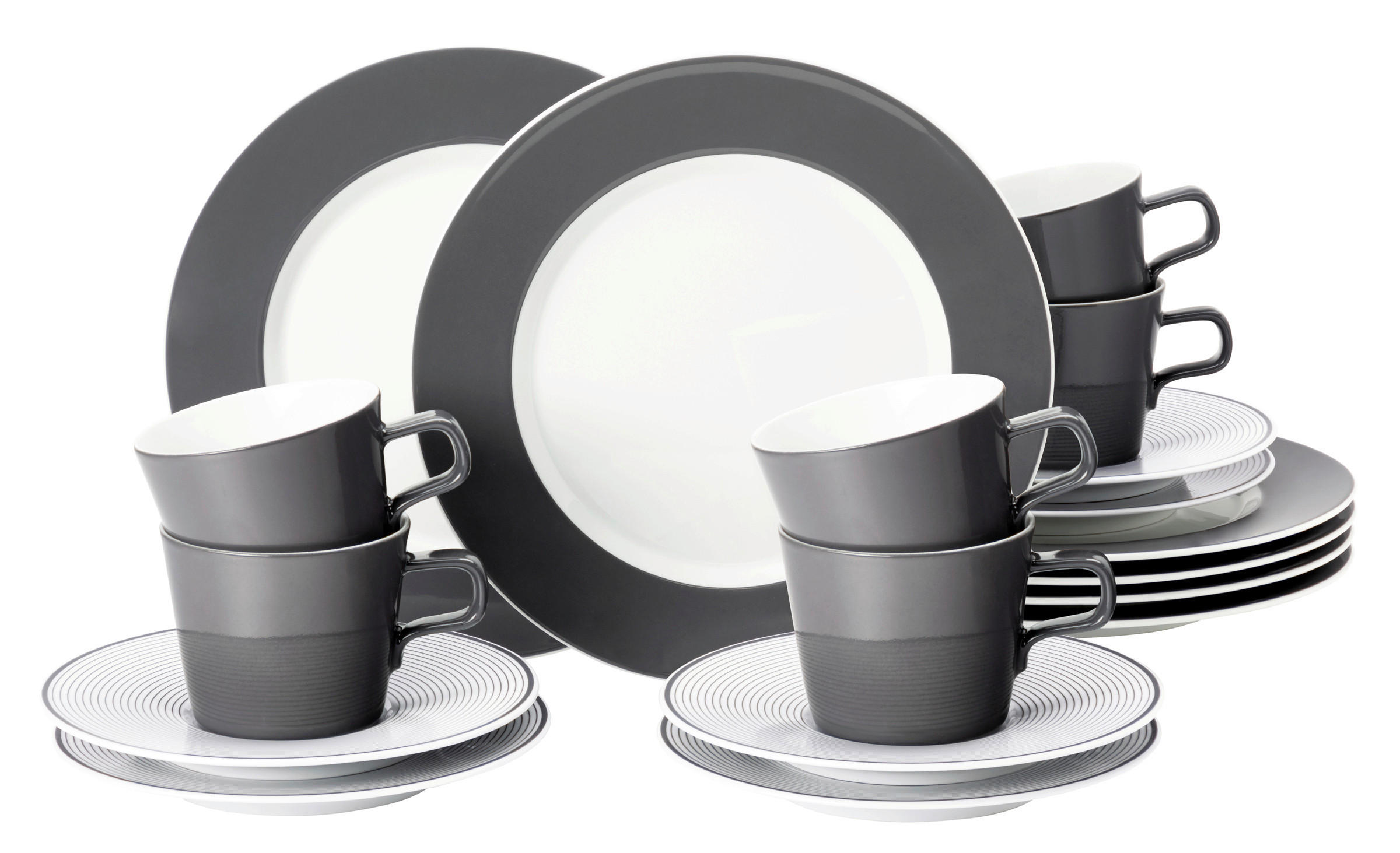 KAFFEESERVICE No Limits 18-teilig  - Grau, Basics, Keramik - Seltmann Weiden