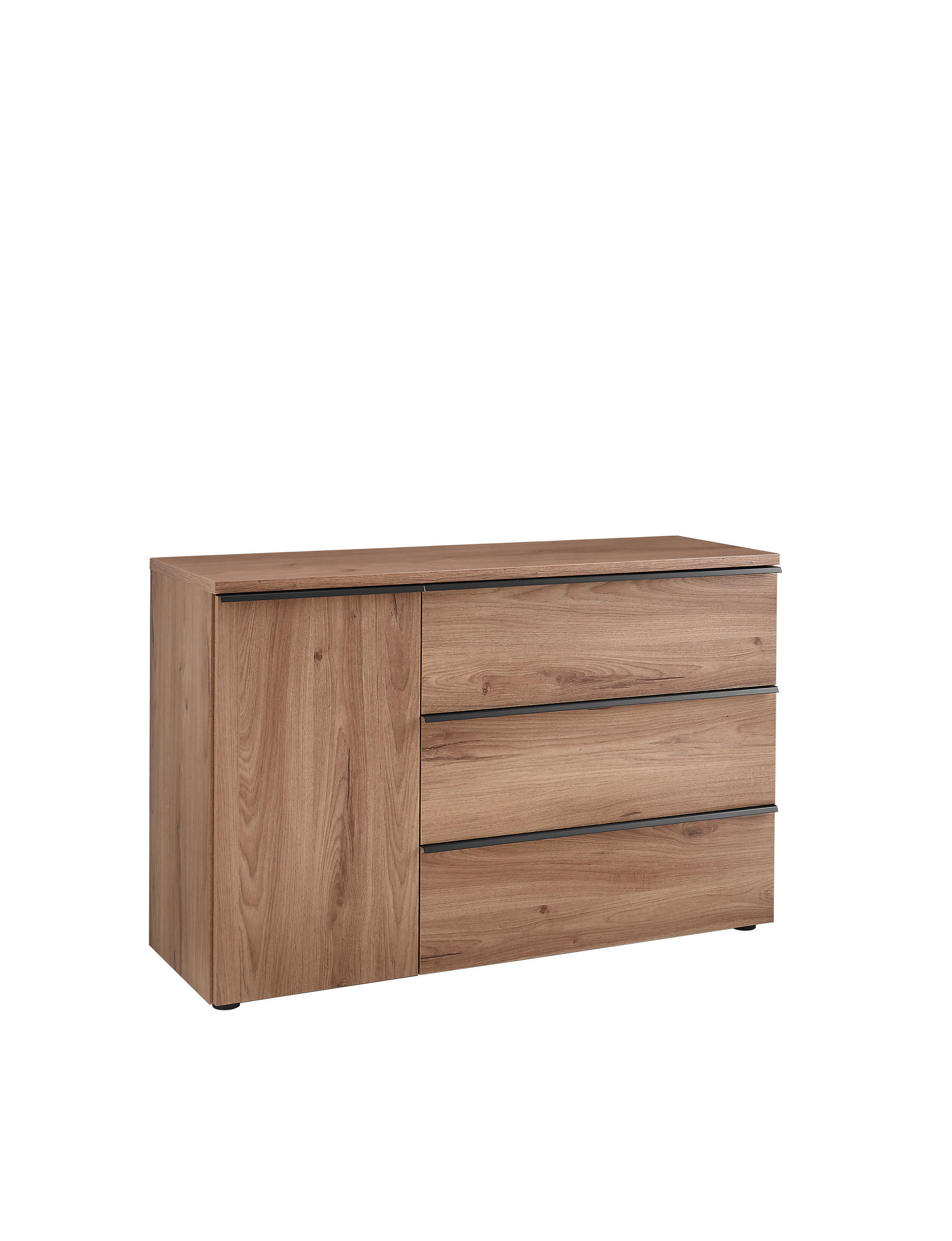 SIDEBOARD  120/78/40 cm 3 Schublade(n)  - Eichefarben/Graphitfarben, Basics, Holzwerkstoff/Kunststoff (120/78/40cm) - Moderano