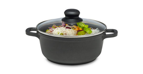 KOCHTOPF Turin 1,85 L - Klar/Edelstahlfarben, KONVENTIONELL, Glas/Kunststoff (20cm) - Homeware Profession.
