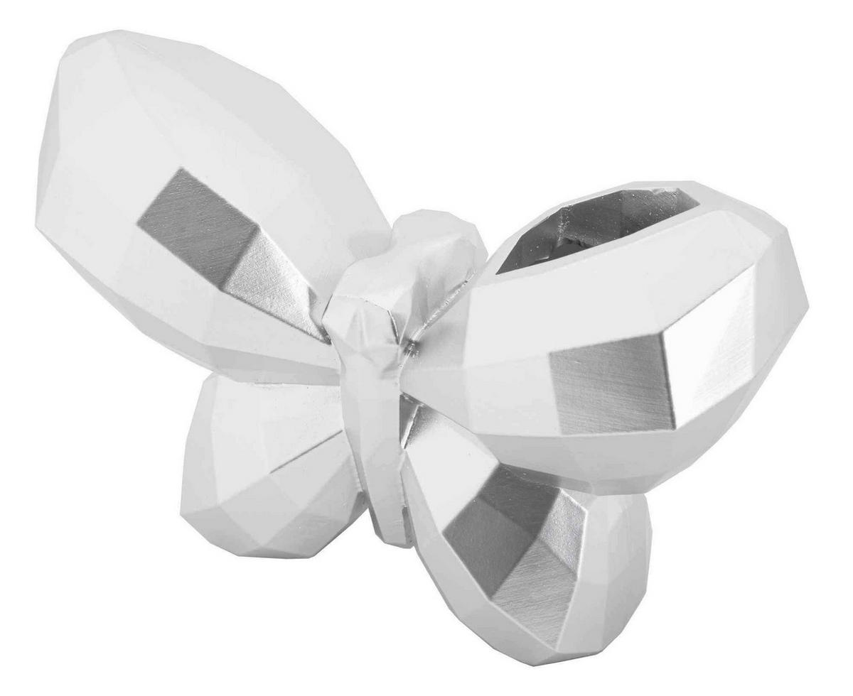 Vase Butterfly Silver  - Silberfarben, Basics, Kunststoff (22.5/15/8cm)