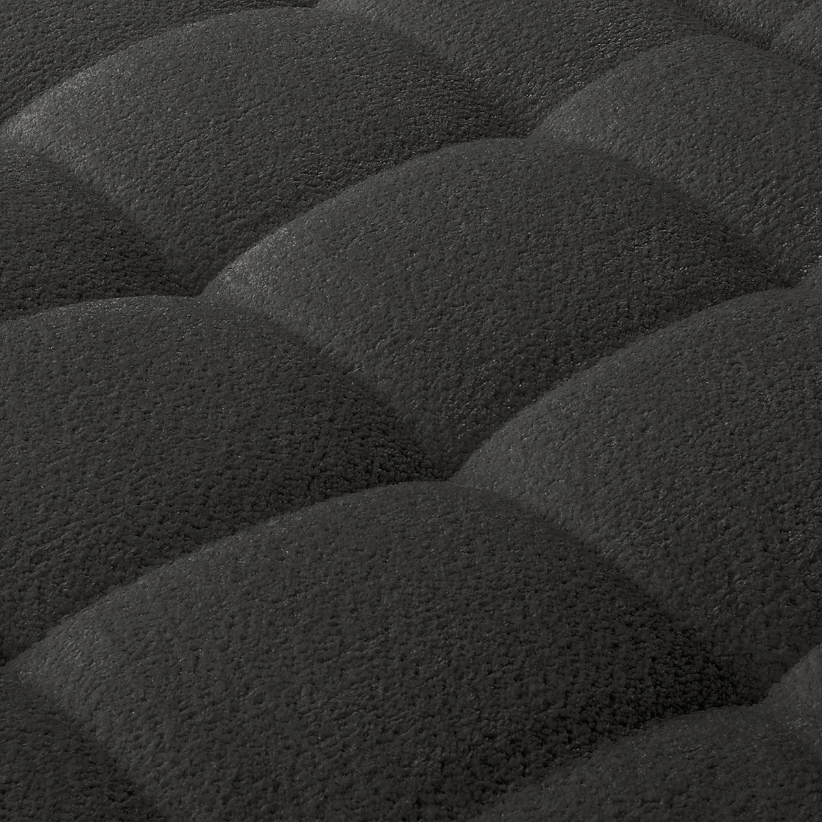 BIGSOFA Teddystoff Dunkelgrau  - Dunkelgrau/Schwarz, Design, Kunststoff/Textil (284/94/148cm) - Livetastic