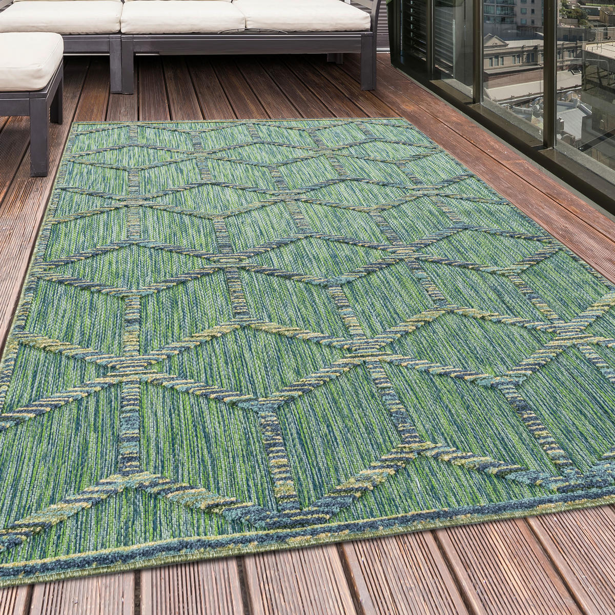 LÄUFER 80/250 cm Bahama  - Grün, Design, Textil (80/250cm) - Novel