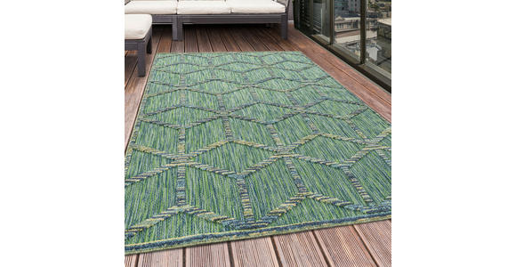 Flachwebteppich 200/290 cm Bahama  - Grün, Design, Textil (200/290cm) - Novel