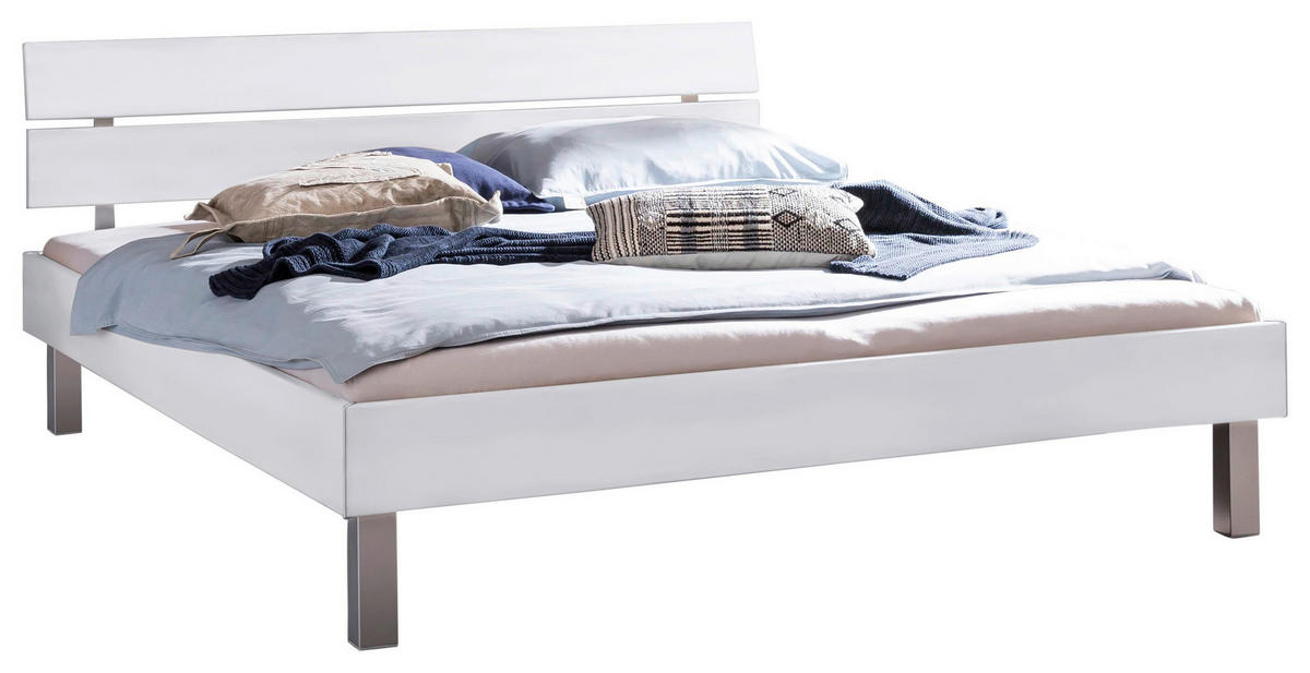 BETT 90/200 cm,  in Weiß,  - Weiß, Design, Metall (90/200cm) - Hasena