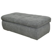 HOCKER Mikrofaser Dunkelgrau  - Chromfarben/Dunkelgrau, KONVENTIONELL, Textil/Metall (136/64/43cm) - MID.YOU