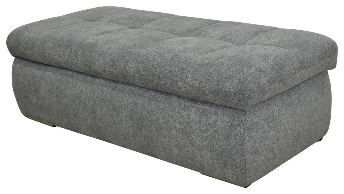 HOCKER Mikrofaser Dunkelgrau  - Chromfarben/Dunkelgrau, KONVENTIONELL, Textil/Metall (136/64/43cm) - MID.YOU