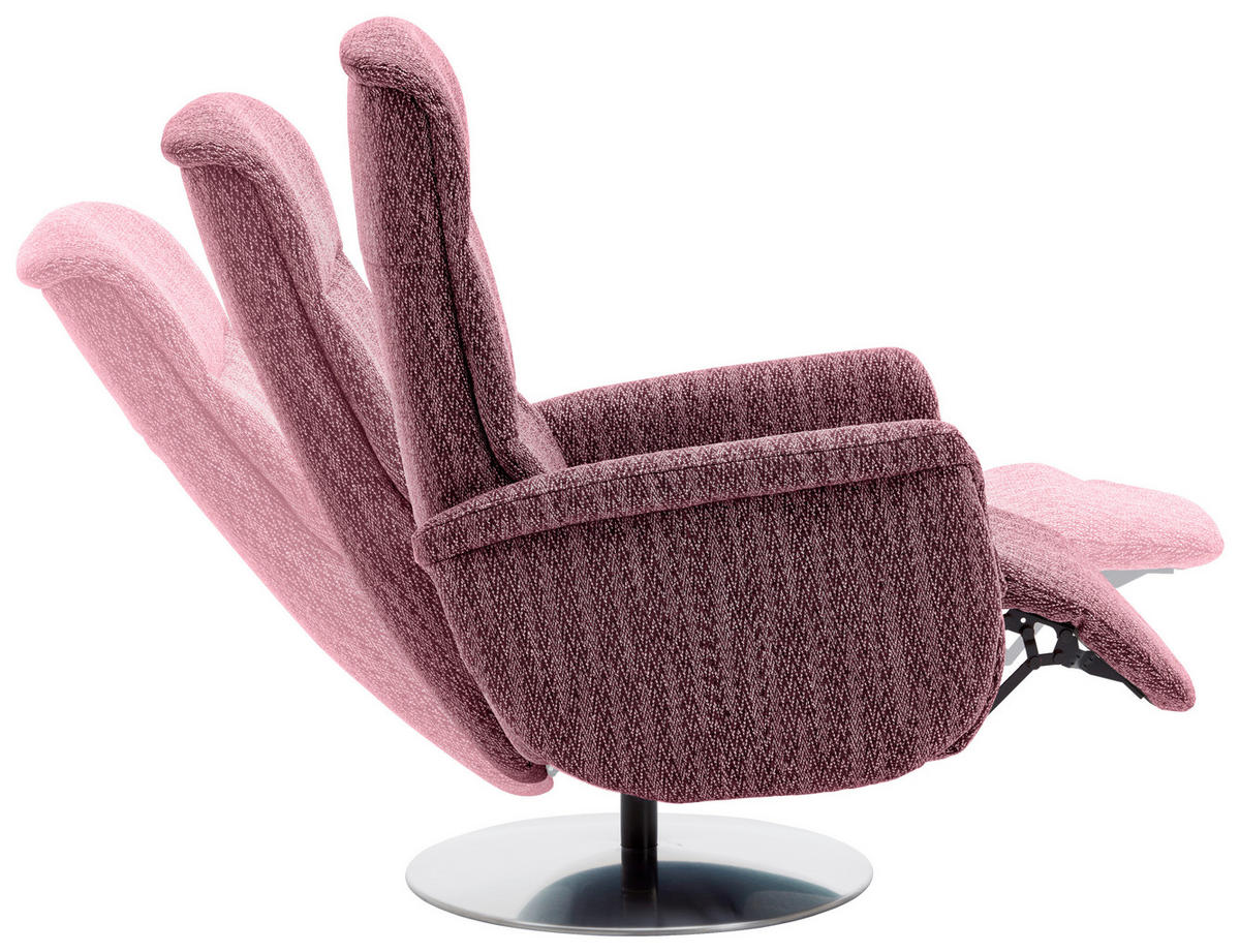 RELAXSESSEL in Textil Weinrot  - Edelstahlfarben/Weinrot, Design, Textil/Metall (71/112/83cm) - Dieter Knoll