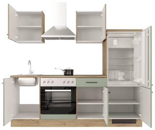 KUCHYNSKÁ LINKA CARA - čierna/zelená, Modern, kov/kompozitné drevo (220cm) - FlexWell