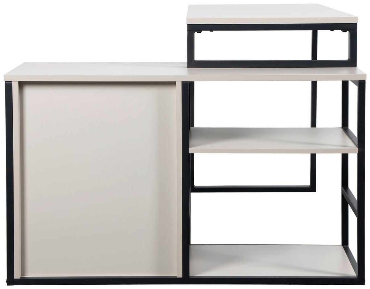 SAROKÍRÓASZTAL  - kasmírszínű/fekete, Modern, faalapú anyag/fém (140/100/75cm) - Livetastic