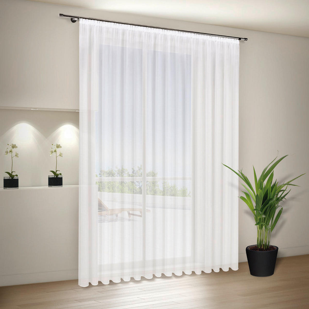 FERTIGSTORE  transparent  300/245 cm   - Weiß, Basics, Textil (300/245cm)