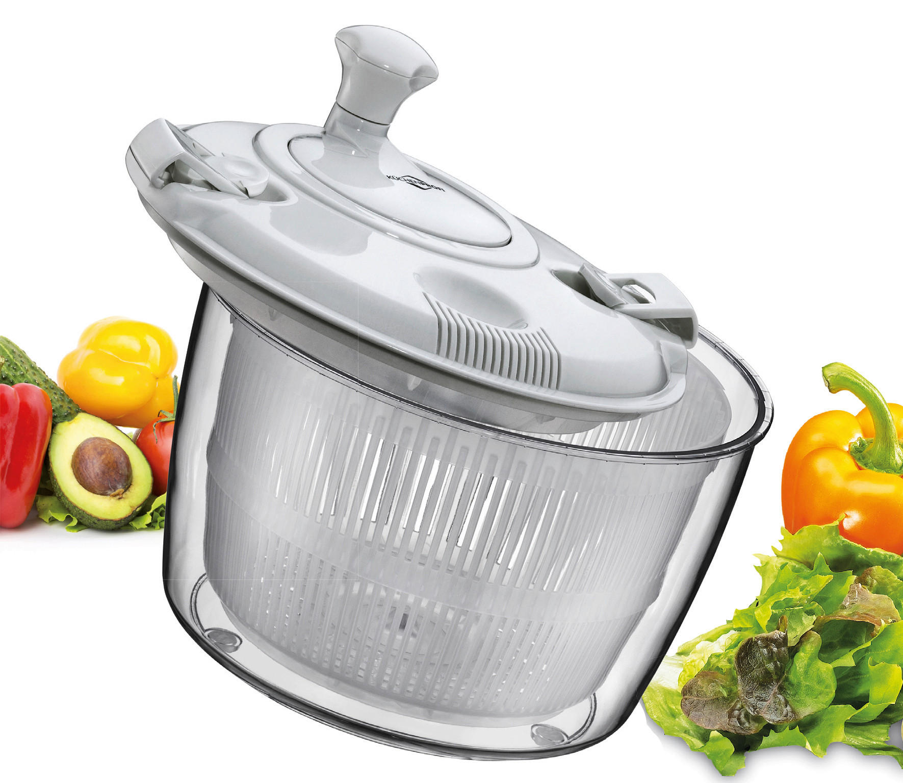 SALATSCHLEUDER GRANDE  - Transparent/Weiß, Basics, Kunststoff (25/21,5cm) - KÜCHENPROFI