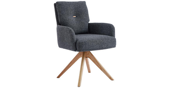 ARMLEHNSTUHL in Webstoff - Eichefarben/Anthrazit, Design, Holz/Textil (60,5/67/88cm) - Novel