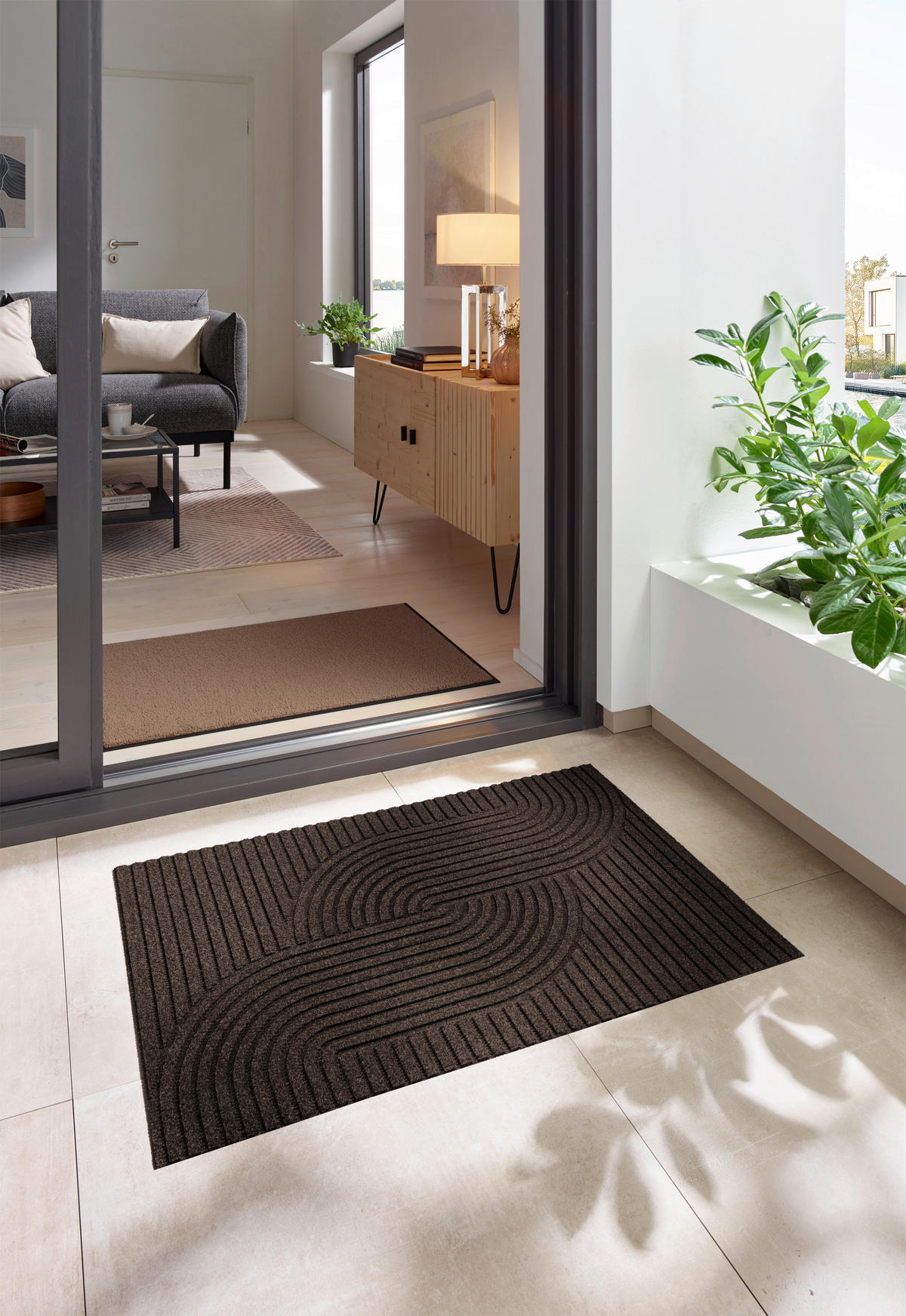 FUßMATTE 60/90 cm Loop dark brown  - Braun, Design, Kunststoff/Textil (60/90cm) - wash+dry