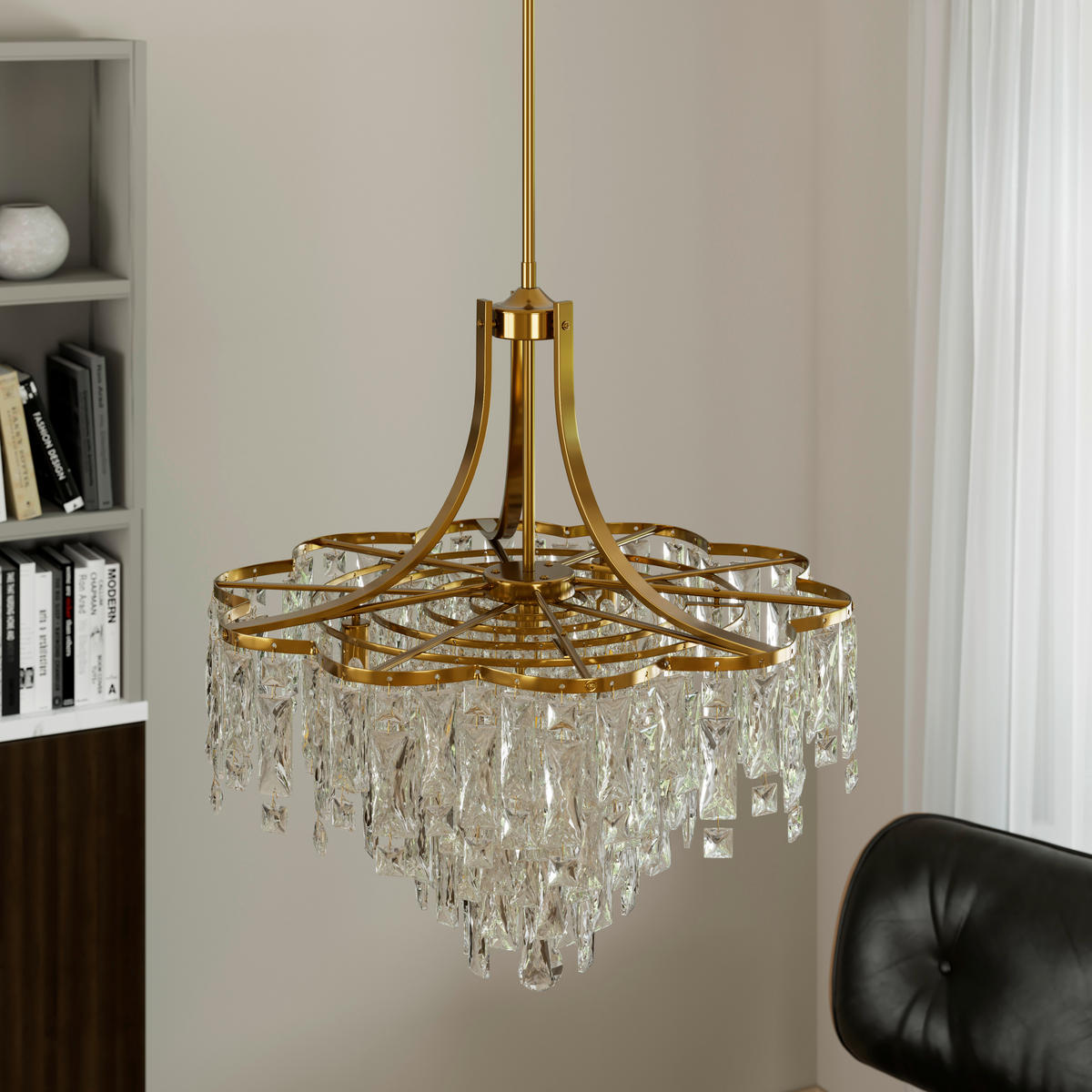 HÄNGELEUCHTE Aurelie 76/190 cm   - Klar/Goldfarben, Design, Glas/Metall (76/190cm) - Glandor