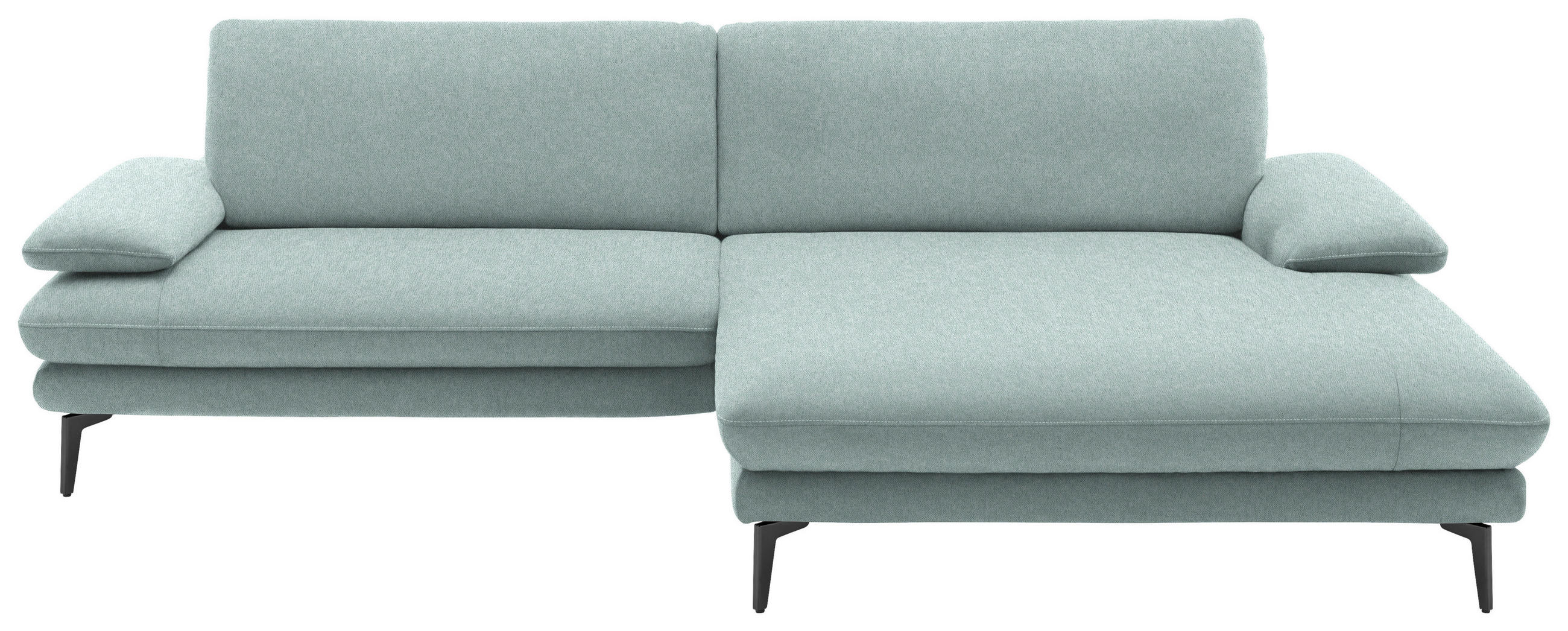 ECKSOFA in Webstoff Mintgrün  - Schwarz/Mintgrün, Design, Textil/Metall (284/184cm) - Dieter Knoll