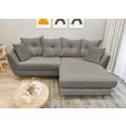 ECKSOFA Grau Feincord  - Buchefarben/Grau, KONVENTIONELL, Holz/Textil (211/154cm) - Carryhome